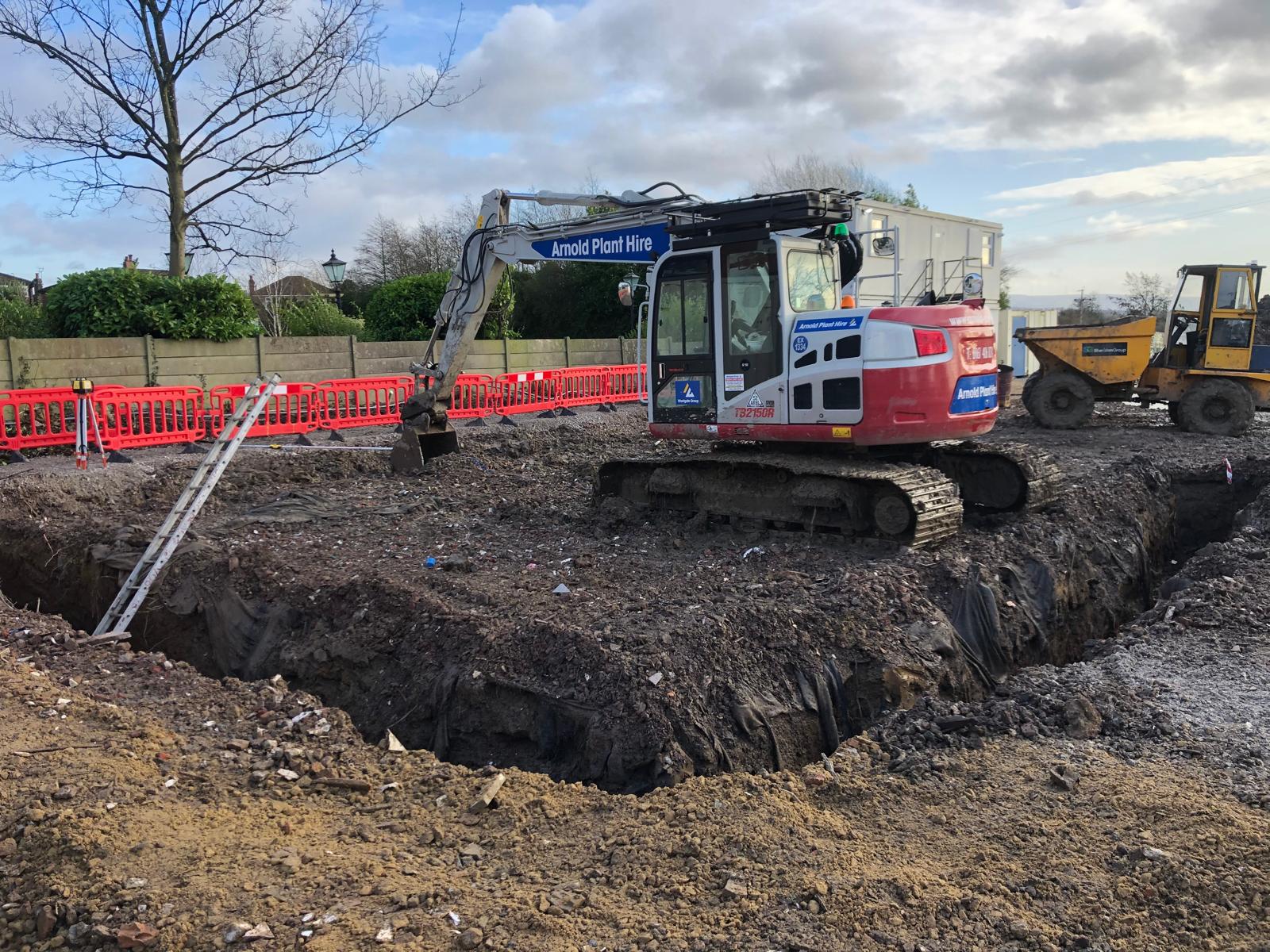 Pavedway team carrying out neat groundworks excavation for a rear extension
